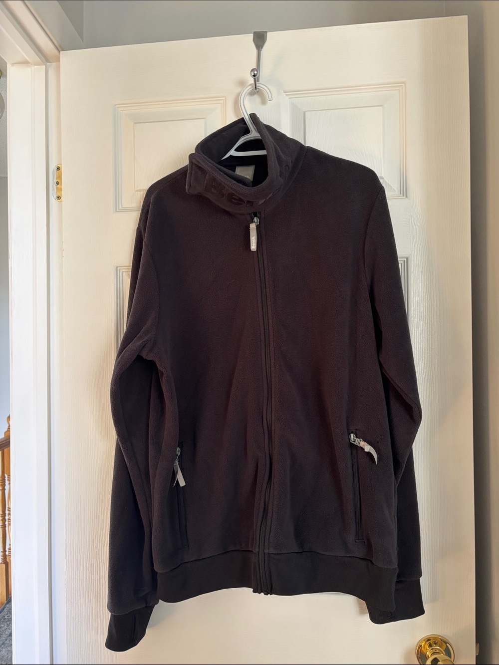 Men's Black Bench Full-Zip Fleece Sweater